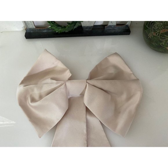 Vintage Large Satin Ivory Bow For Belt Formal Dress Hat Wedding or Belt 9"x10" - Picture 15 of 16